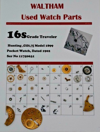 Waltham used watch parts - used, /