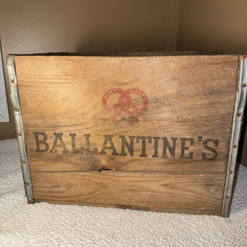 Vtg ballantine beer crate - beer,