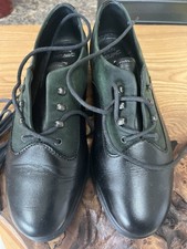 Women’s Rohde Black And Green Leather Lace Up Shoe Size 6 Worn Once