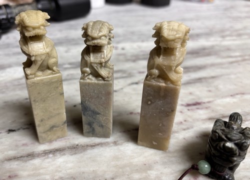 Set vintage hand carved - 4,