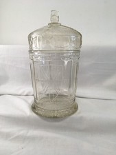 Vintage Glass Silver Jubilee George V Commemorative Lidded Jar (H12)