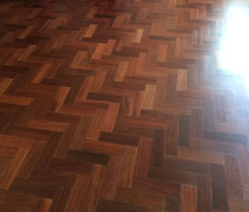 Stunning Honduran Mahogany Reclaimed Parquet Flooring - Bespoke Bitumen Removed