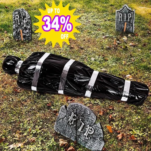 Halloween fake corpse garden - halloween,