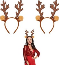 2x Brown Reindeer Glitter