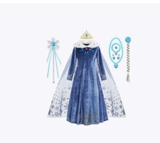Girls Kids Frozen Elsa Fancy Dress Princess Costume Cosplay Party Birthday Gifts