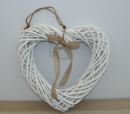 Large white wicker shabby chic - large,