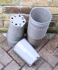 50, used, 3 Litre, Strong, Deep Rose Round Plastic Plant Flower Nursery Pots