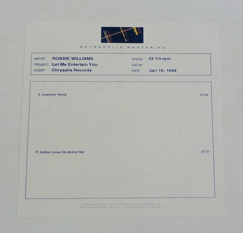 Robbie williams rare - :, 12"