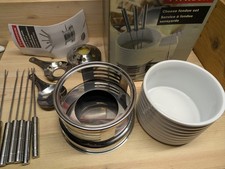 Vintage Typhoon Cheese Fondue Set UNUSED 1200ML Pot Stainless Steel Party Set