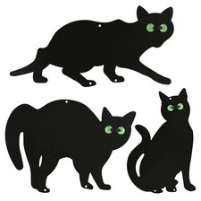 Cat Scarer Bird Deterrent 3pk Black Metal Garden Pest Control Repeller Ornament