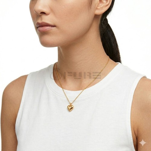 14ct gold dainty heart pendant - gold,