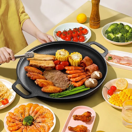 Round cast iron griddle grill - cast,