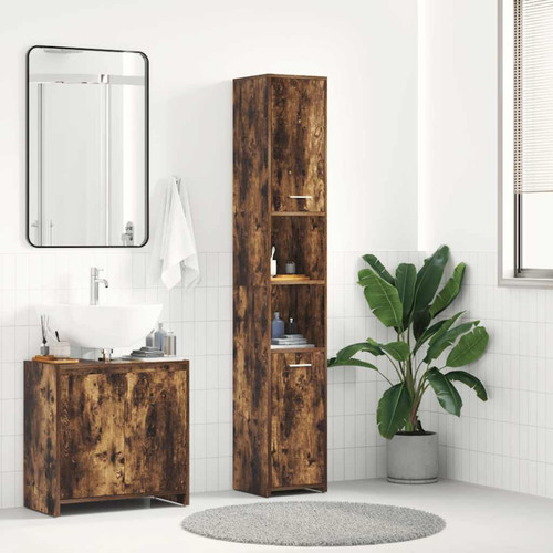 Bathroom cabinet smoked oak - cabinet,