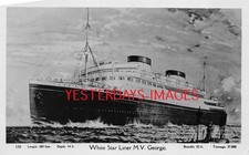 White Star Liner M.V. Georgic Ocean Cruise Liner Shipping Postcard (C993)