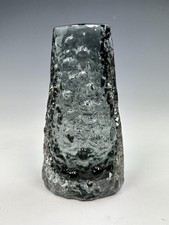 WHITEFRIARS volcano vase in PEWTER colour by Geoffrey Baxter, p/n 9717, 17cm