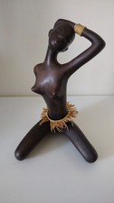 Very Rare Anzengruber Sculpture Figurine Tribal Dancer Female Signed Vintage