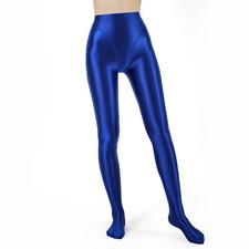 UK Womens Oil Glossy Pantyhose Tights Shiny High Waist Stockings Fitness Sports 