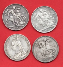 4 X 1889 SILVER CROWN COINS