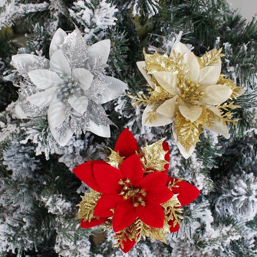 Silver christmas flower - silver,