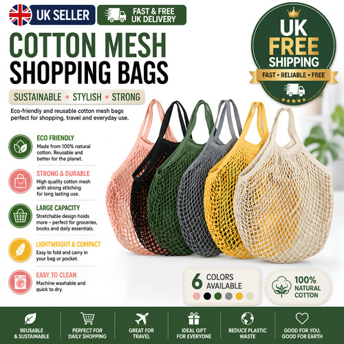 Mesh net bag reusable string - bag,