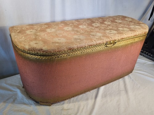Wicker ottoman pale pink - pale, &