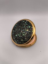 Retro 1970s Genuine New Zealand Paua Shell Mosaic Stratton Powder Compact Mirror