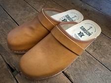 Simpson Wooden Clogs, Brown, UK 7, excellent used condition, like Lotta Clogs