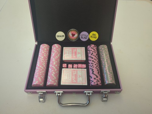 Pink poker set - set, chips