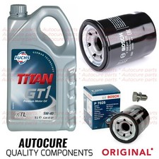 FOR FIAT 500 1.2 LOUNGE MK1 2008> SERVICE KIT ENGINE OIL + BOSCH OIL FILTER OEM