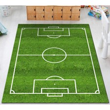 Green Football Soccer Pitch Rugs Play Floor Carpets Bedroom Rugs Soft Rugby Kids