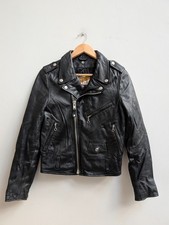 Ladies Schott Perfecto Lambskin Leather Jacket Black Motorcycle - Small