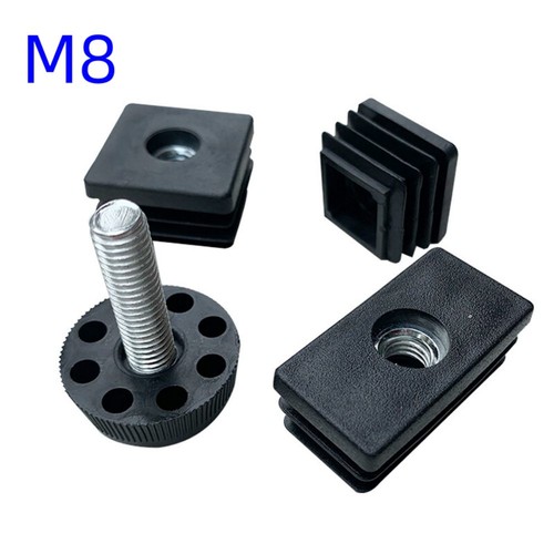 Square tube inserts end - m8,