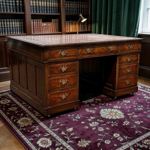 Walnut partners pedestal desk - walnut,