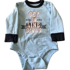 Gap Baby Infant Get In Line Girls Blue Baby Top One Piece Size 12-18 Months