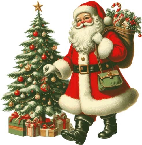 Vintage christmas santa - christmas,