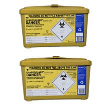 2x SECURE 1L SHARPS BIN Yellow