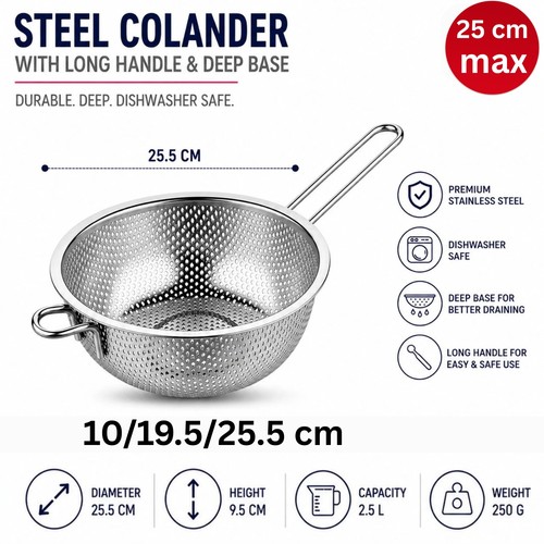 Colander strainer with long - colander,