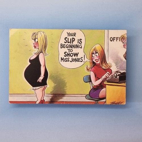 Comic postcard c1975 office - c1975,