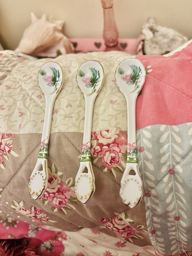 Vintage bone china spoons set - spoons,