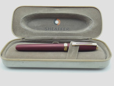 RARE Sheaffer Prelude 348 Matt Burgundy Fountain Pen, GT, Medium Nib, Box *MINT*