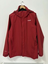 Mens Red Berghaus Gore-Tex Hooded Waterproof Jacket - Size Extra Large (XL) 