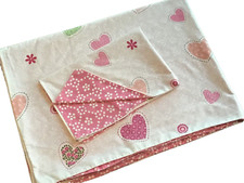 NEXT Girl's Single Duvet Cover & Pillow Case White with Hearts Size 53" x 79"