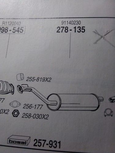 Exhaust centre middle section - exhaust,