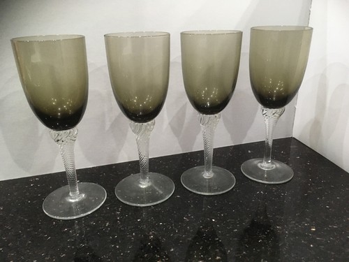 Vintage smoked glass - x4,