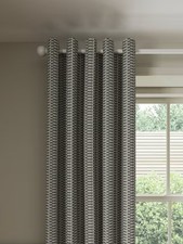 John Lewis Mini Blocks Pair Lined Eyelet Curtains 228 x 228cm - Myrtle Green A