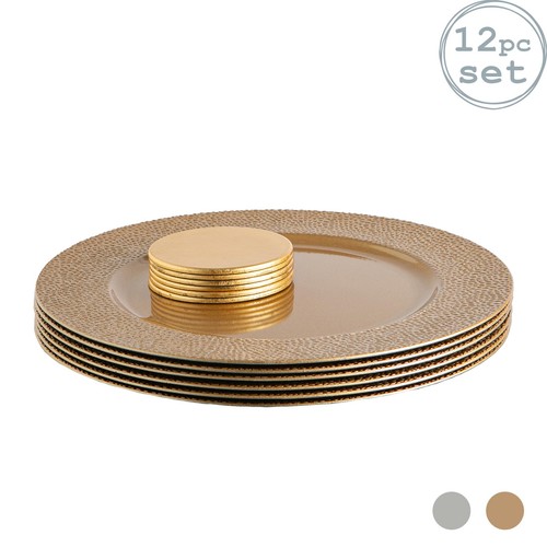 Piece metallic hammered - 12-piece,
