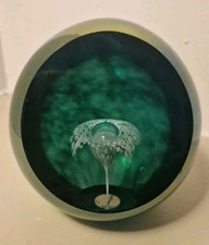 stunning and reflective Vintage Heron Glass Paperweight Splash of Water Pearl