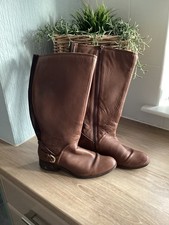 Duo wide calf knee high leather boots, size uk 6, 40cm Calf Width, Good con.