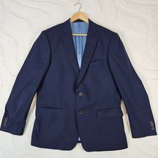 Magee Nice T2 Blazer Suit Jacket Men's Size 42R Navy Wool Blend Formal Wedding
