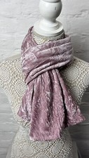 Pink Crushed Velvet Scarf Wrap